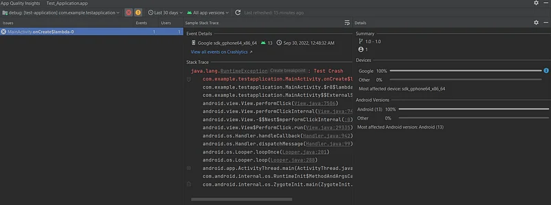 How to Access Firebase Crashlytics Insights in the Android Studio