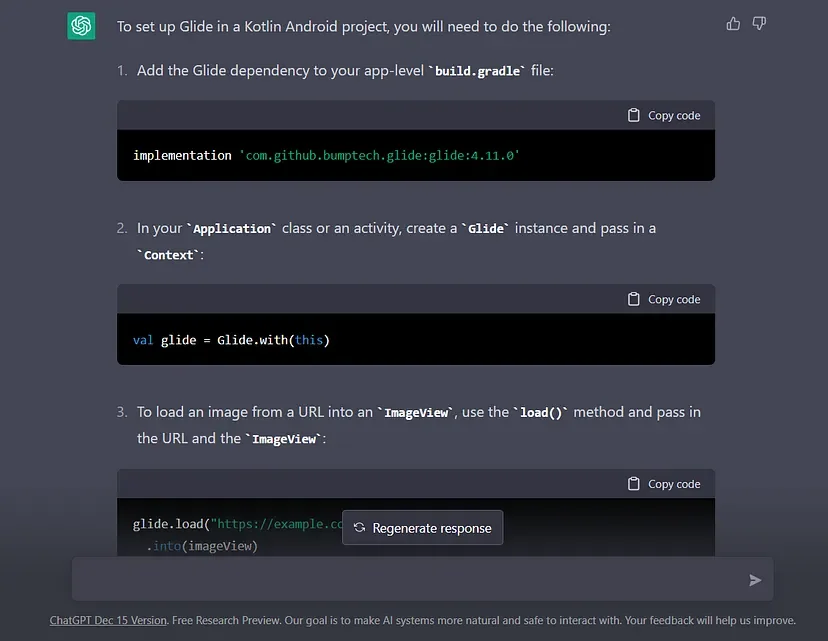 Using ChatGPT to Set Up an Android App