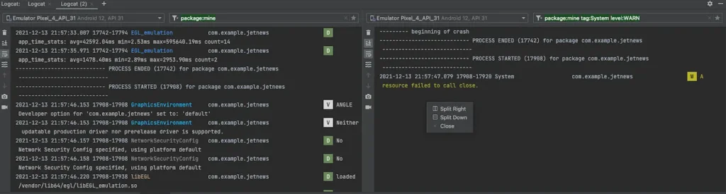 Android Logcat - Create multiple Logcat windows. 